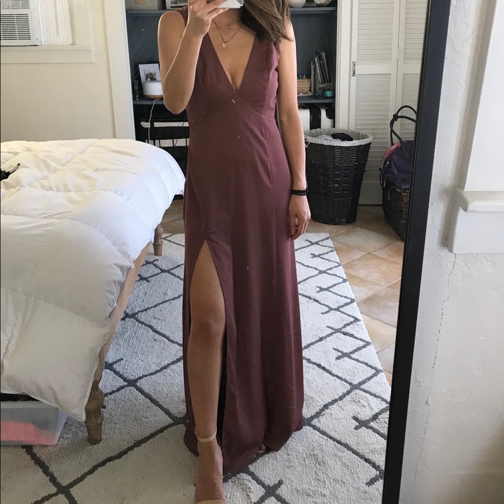 Mauve Low Back Maxi Dress